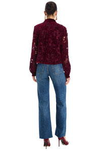 ALLISON NEW YORK Phoebe Long Sleeve Shirt in oxblood - women's shirt - detail view