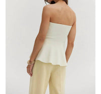 Crescent - Bella Jacquard Knit Peplum Top