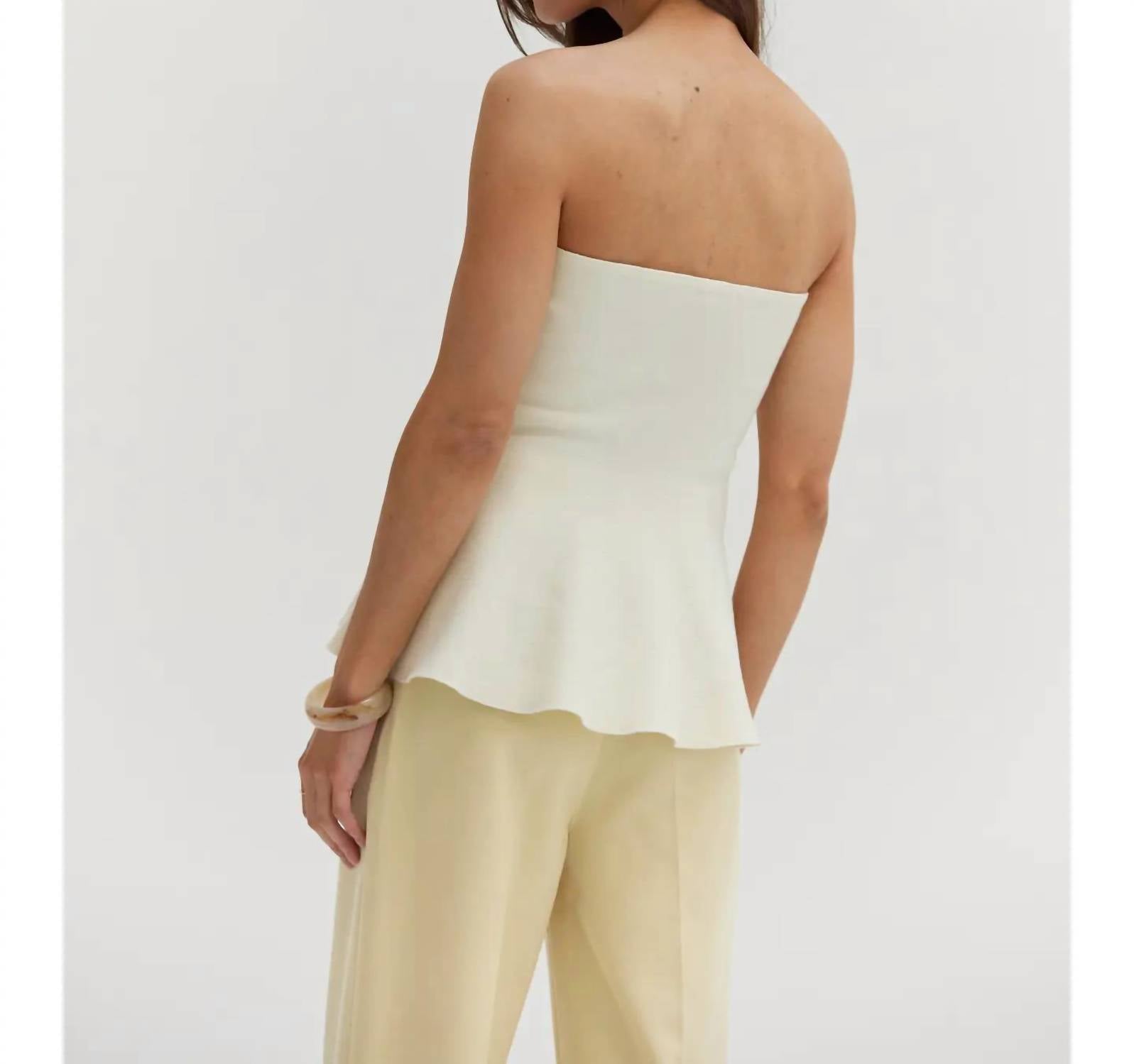 Crescent - Bella Jacquard Knit Peplum Top