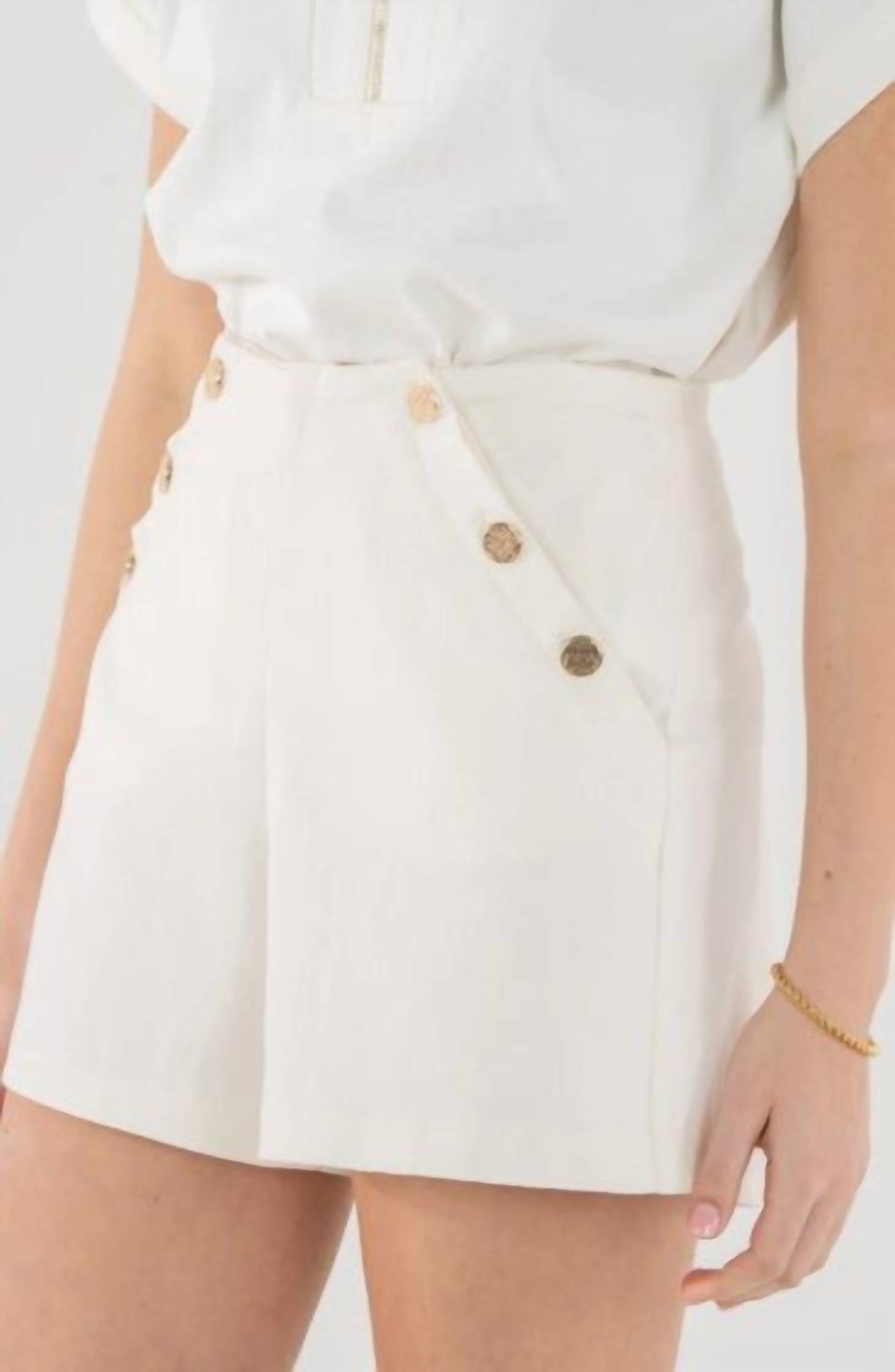 Emily McCarthy Saylor Short in white - women's shorts - detail view