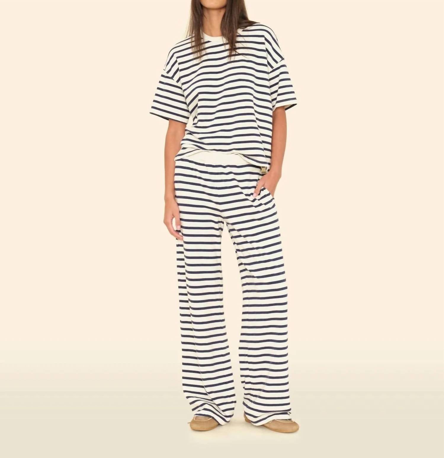 XIRENA Emmette Sweatpant in natural stripe - women's pants