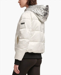 Dkny - DKNY Womens Sport Metallic Hood Puffer Jacket