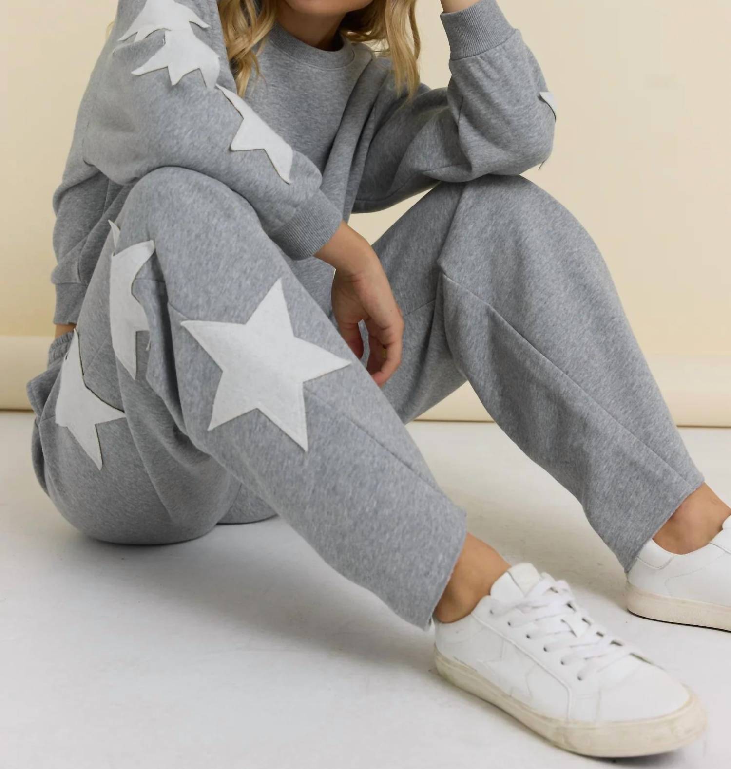 Vintage Havana - Terry Crew Neck Star Pants