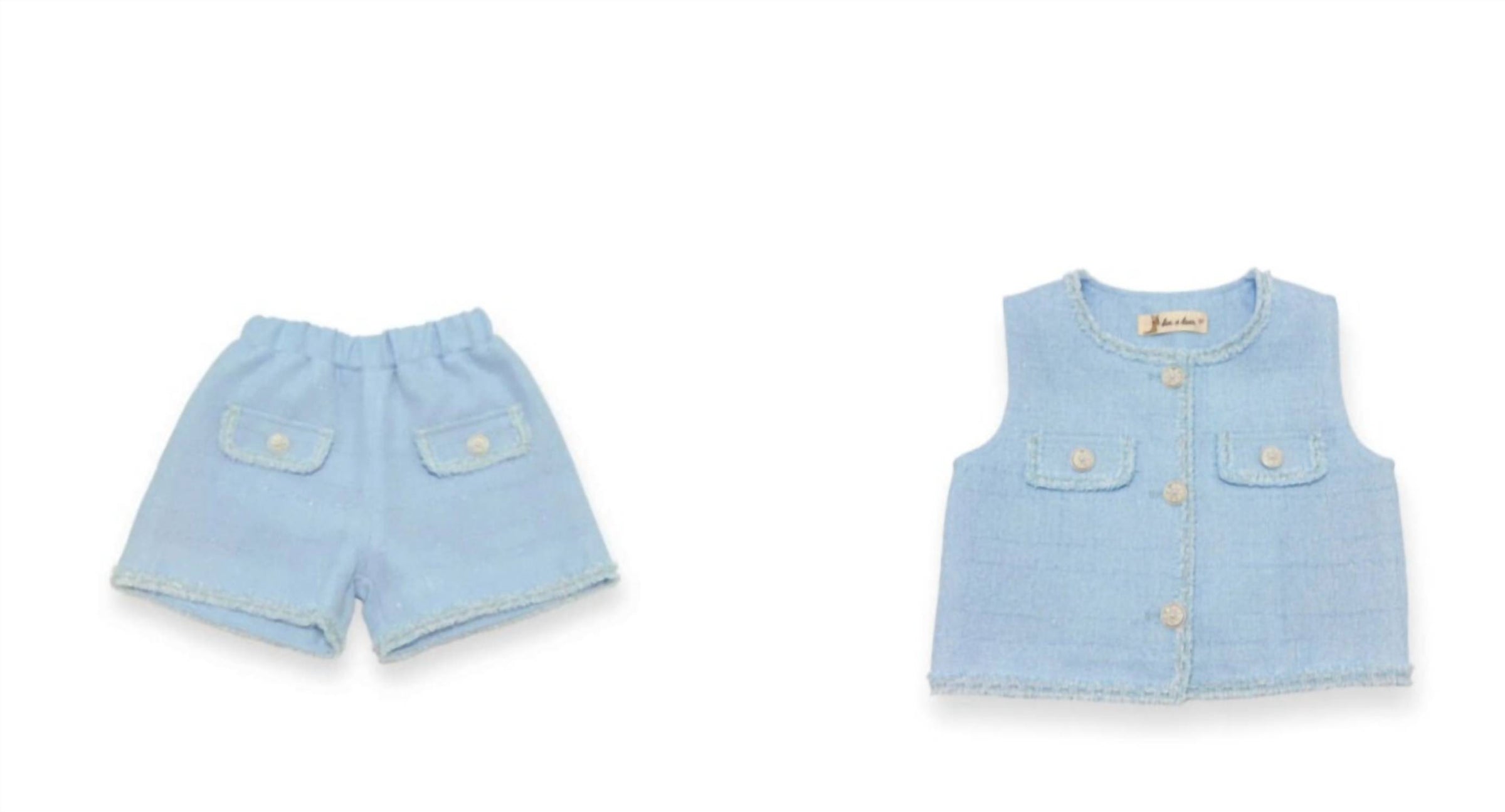 Doe A Dear - Kid's Tweed Vest Set
