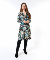 Esqualo - Astrid Animal Roots Twist Midi Dress