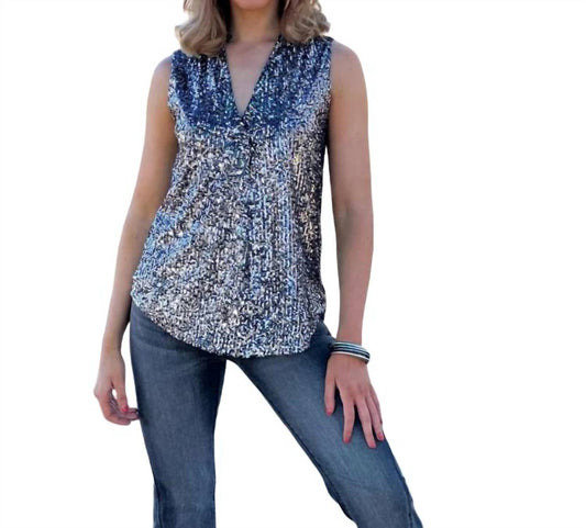 SLEEVELESS SEQUIN TOP