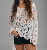 Saachi - High-low Crochet Cover-up Dress