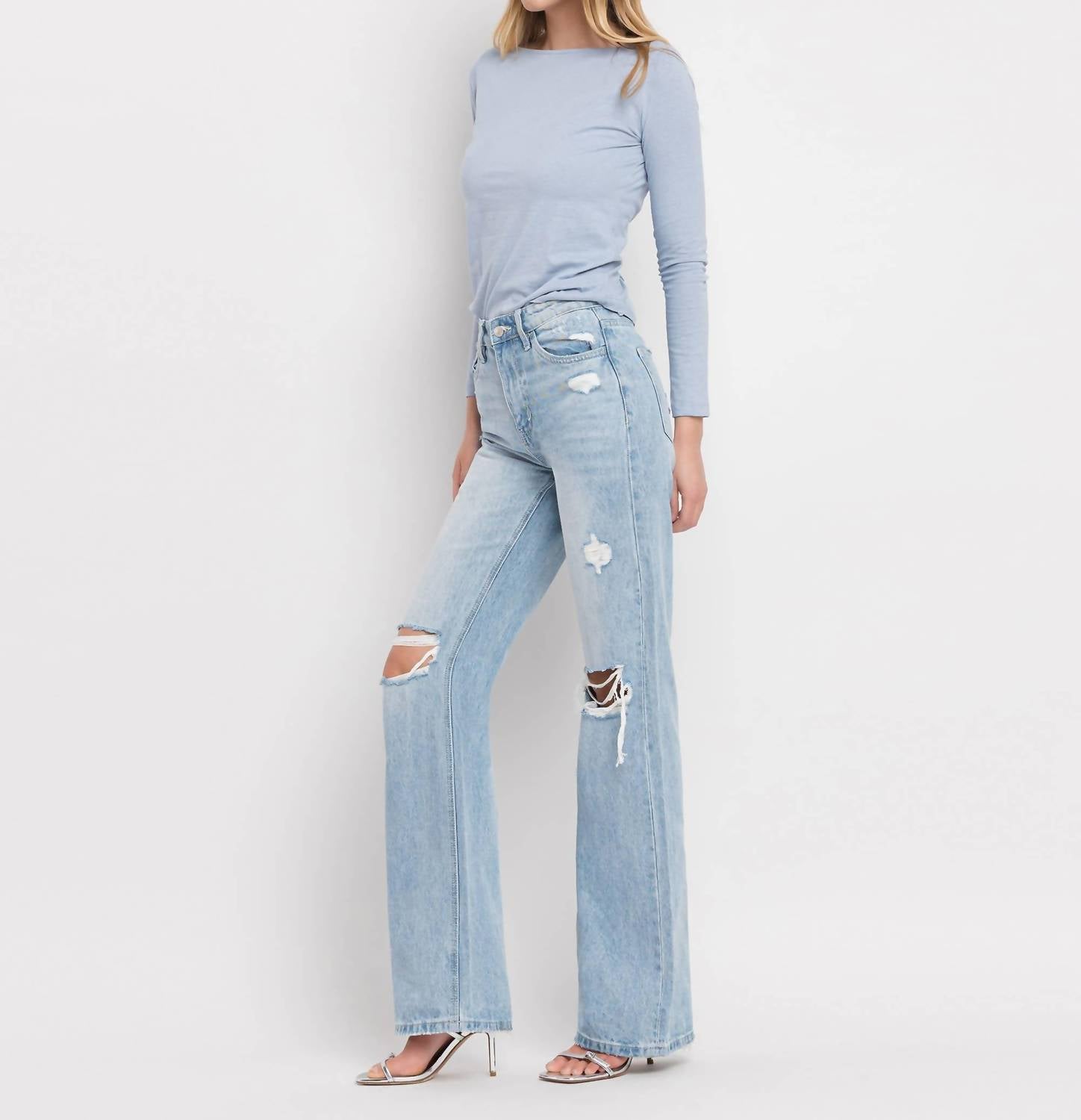 Vervet By Flying Monkey - 90's Vintage Super High Rise Flare Jeans