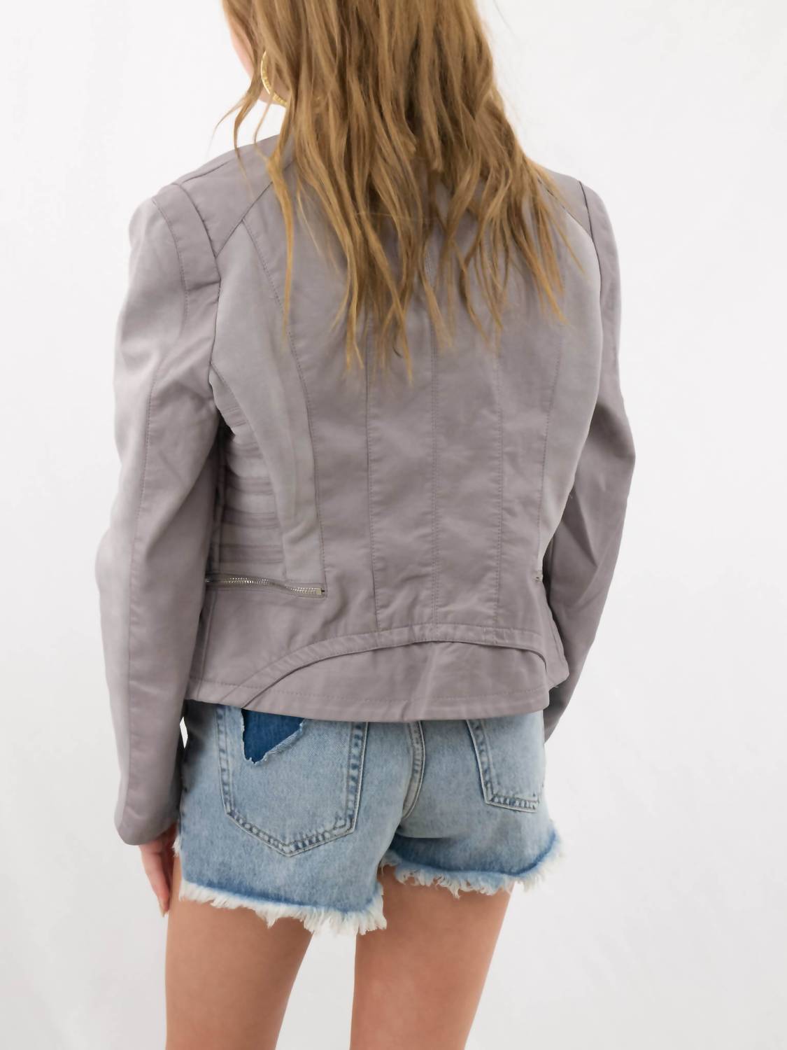 Cousin The Label - Faux Leather Moto Jacket