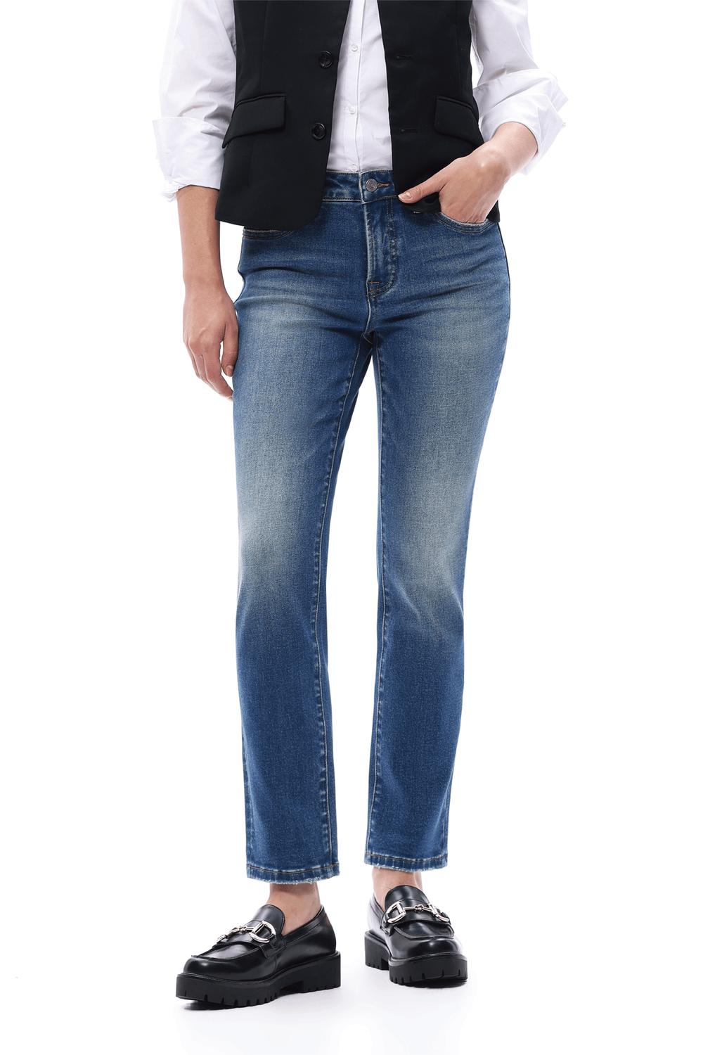 Bayeas - Mid Rise Tummy Control Jeans