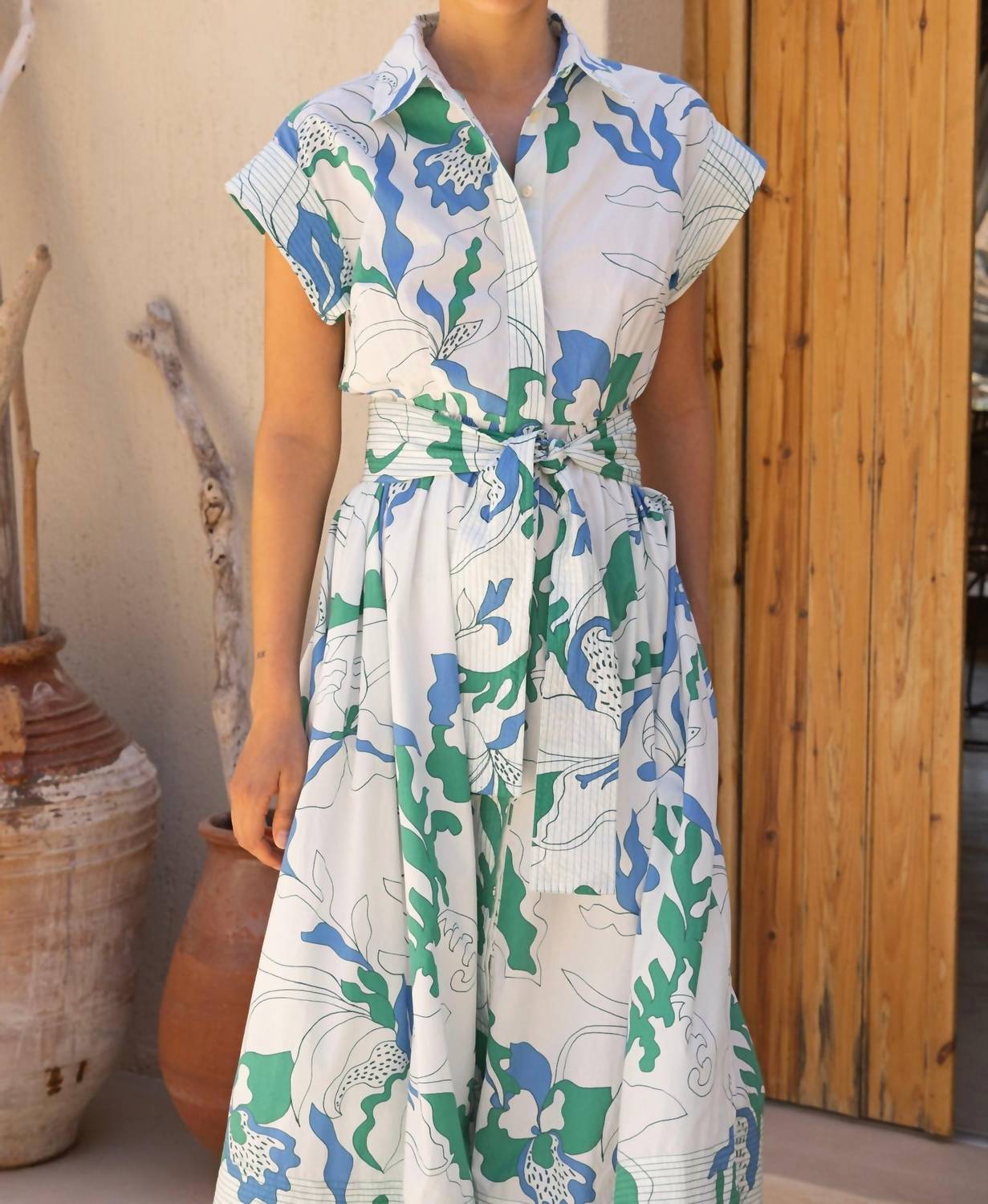 Oliphant - Belted Shirt Midi Dress