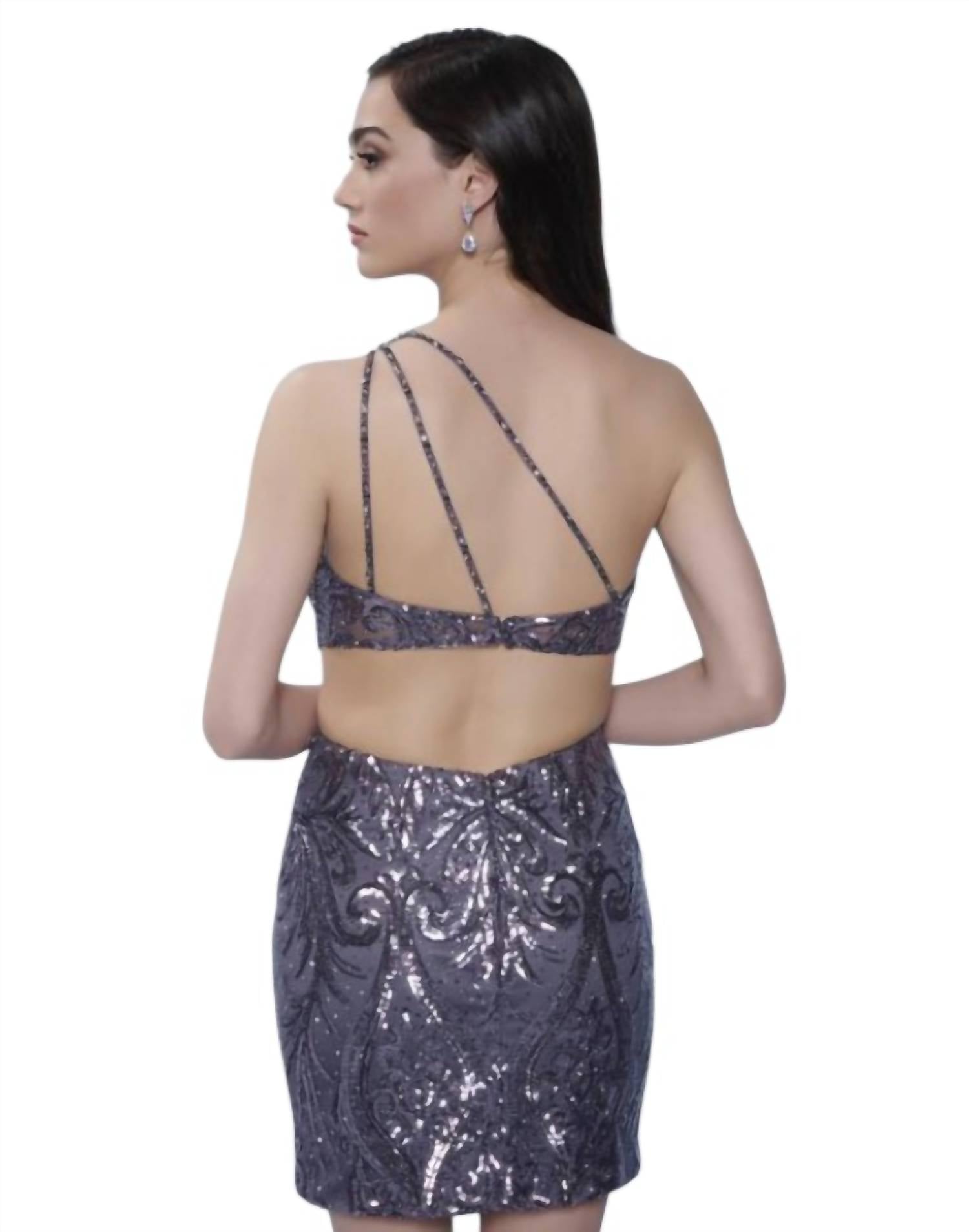 Splash Prom - One Shoulder Fitted Mini Dress