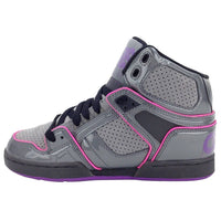 Osiris Girls Nyc 83 Slim Ult Sneaker in charcoal grey purple - kids' sneaker