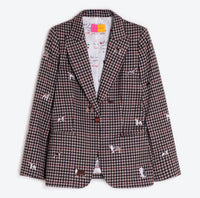 Vilagallo - Heather Plaid Jacket With Embroidery