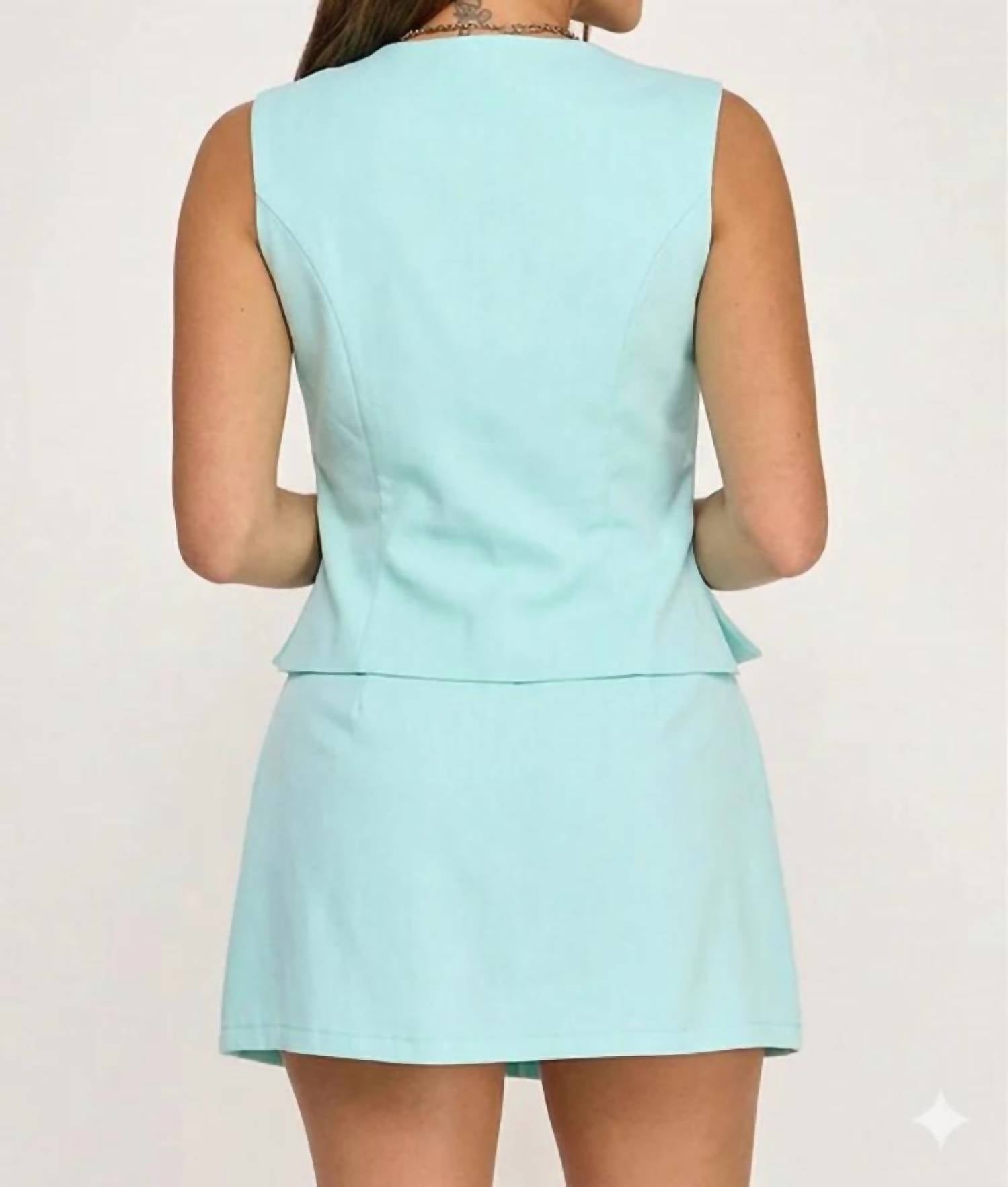 Milk & Honey - Karla Bow Detail Vest & Skort Set