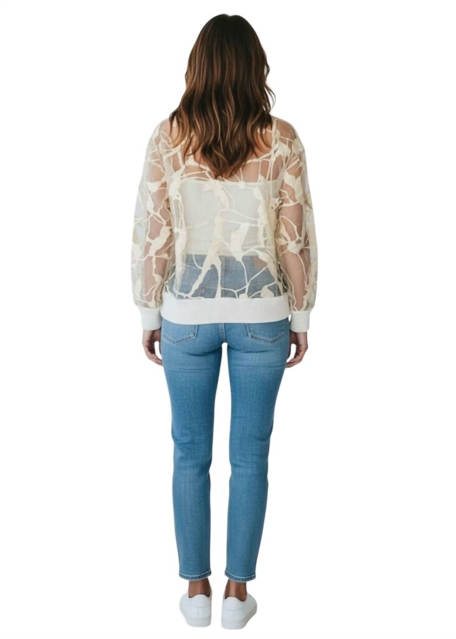 Lafayette 148 - Sheer Jacquard Crewneck Top