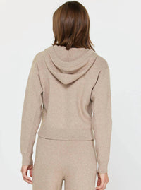 Current Air - Cropped Knit Zip-up Hoodie