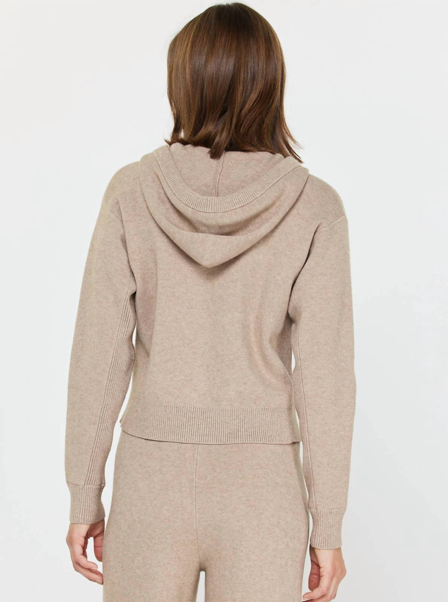 Current Air - Cropped Knit Zip-up Hoodie
