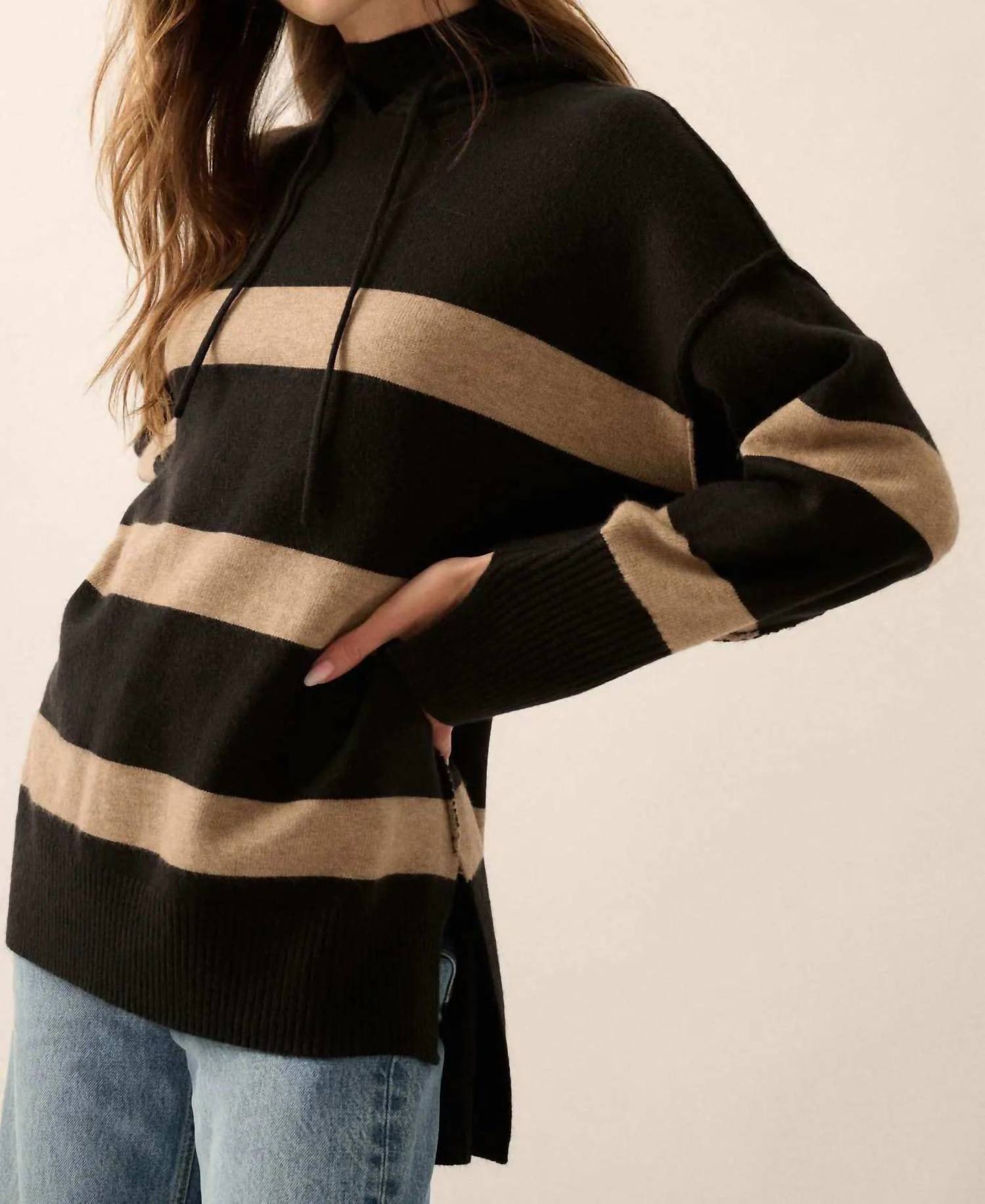 Promesa - Nantucket Sound Striped Mock-neck Hoodie