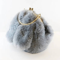 Doe A Dear - Girls’ Furry Rabbit Ear Plush Purse Bunny Handbag