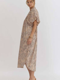 Entro - Floral Puff Sleeve Midi Dress