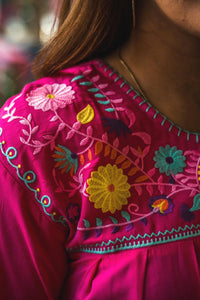 Layerz Clothing Embroidered Fiesta Top in pink - women's blouse - view 4