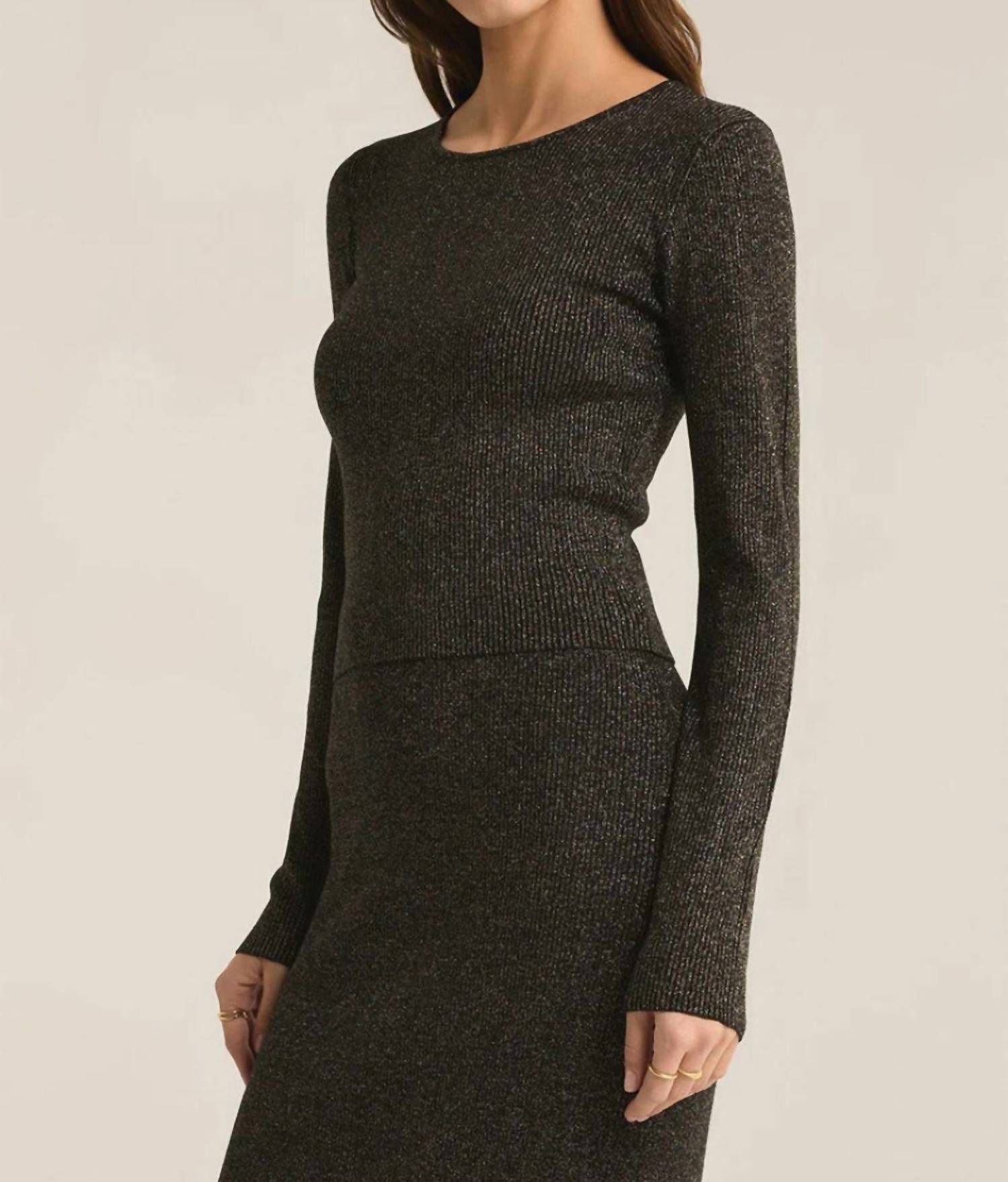 Z Supply - Goldie Metallic Crewneck Top And Skirt Set