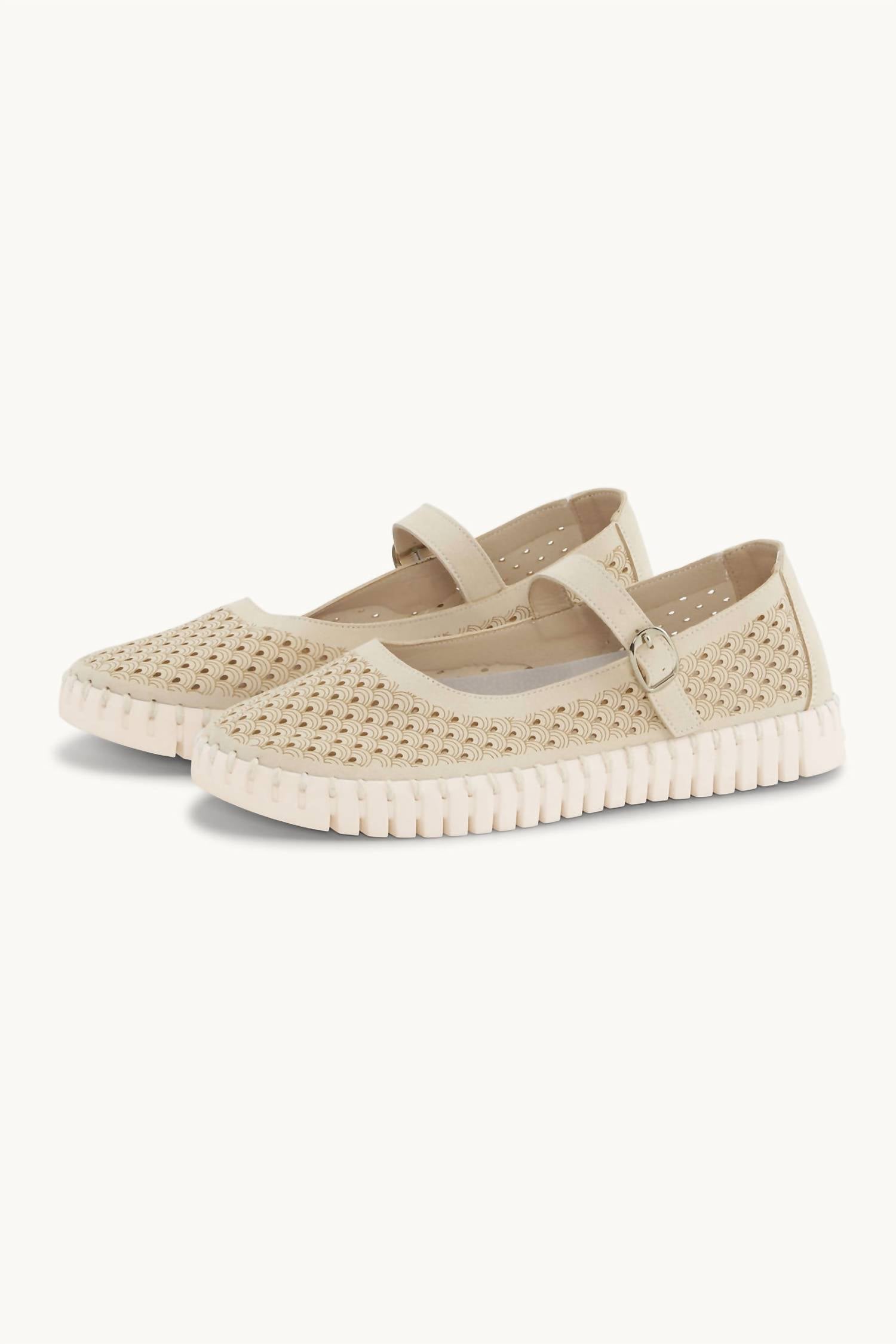 Ilse Jacobsen Women's Mary Jane Flats Shoe in kit white - women's flats