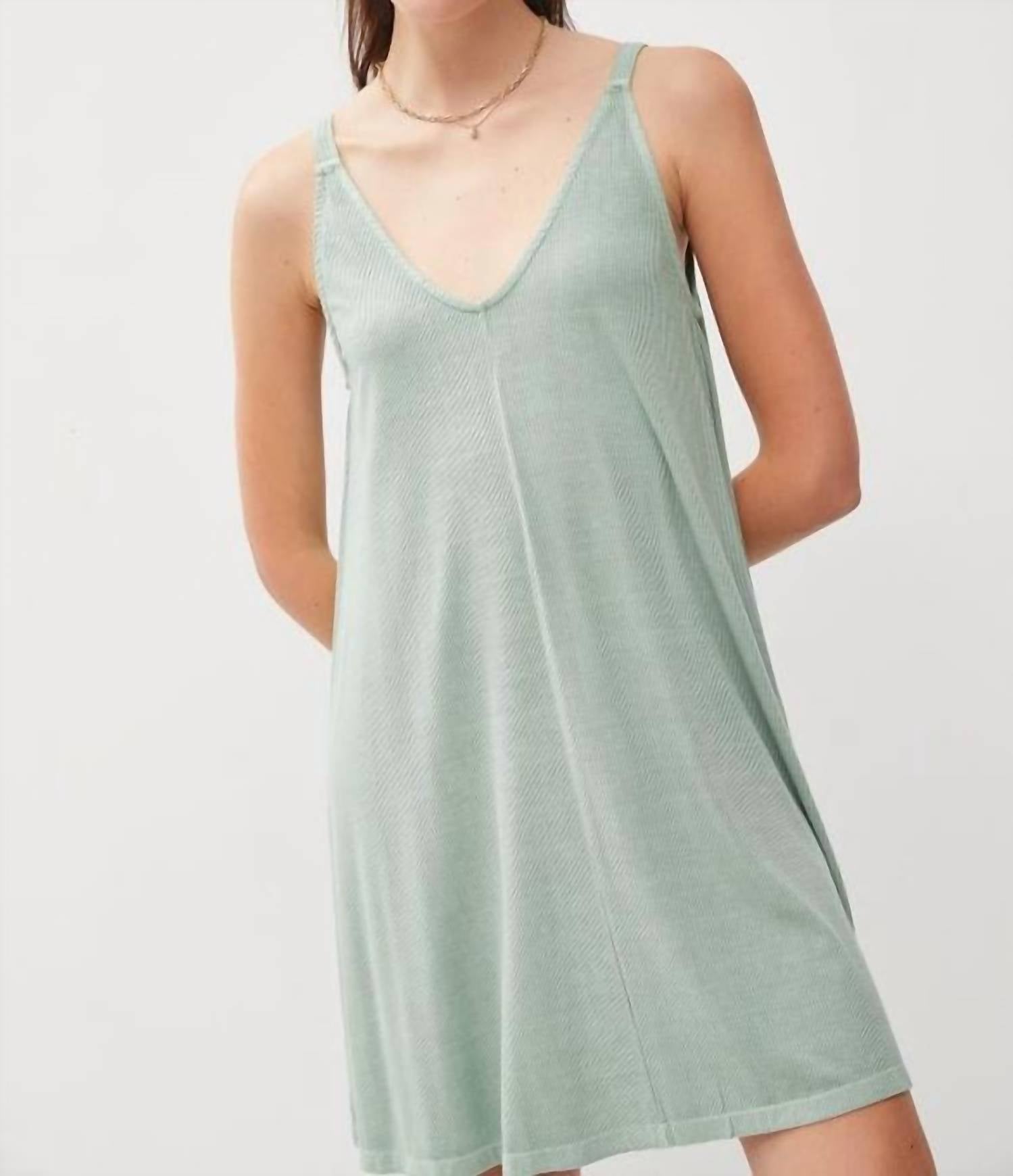Be Cool - Ribbed V-neck Knit Mini Dress