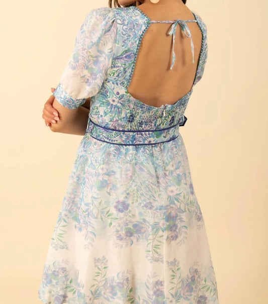 Hale Bob - Kara Blue Floral belted Dress