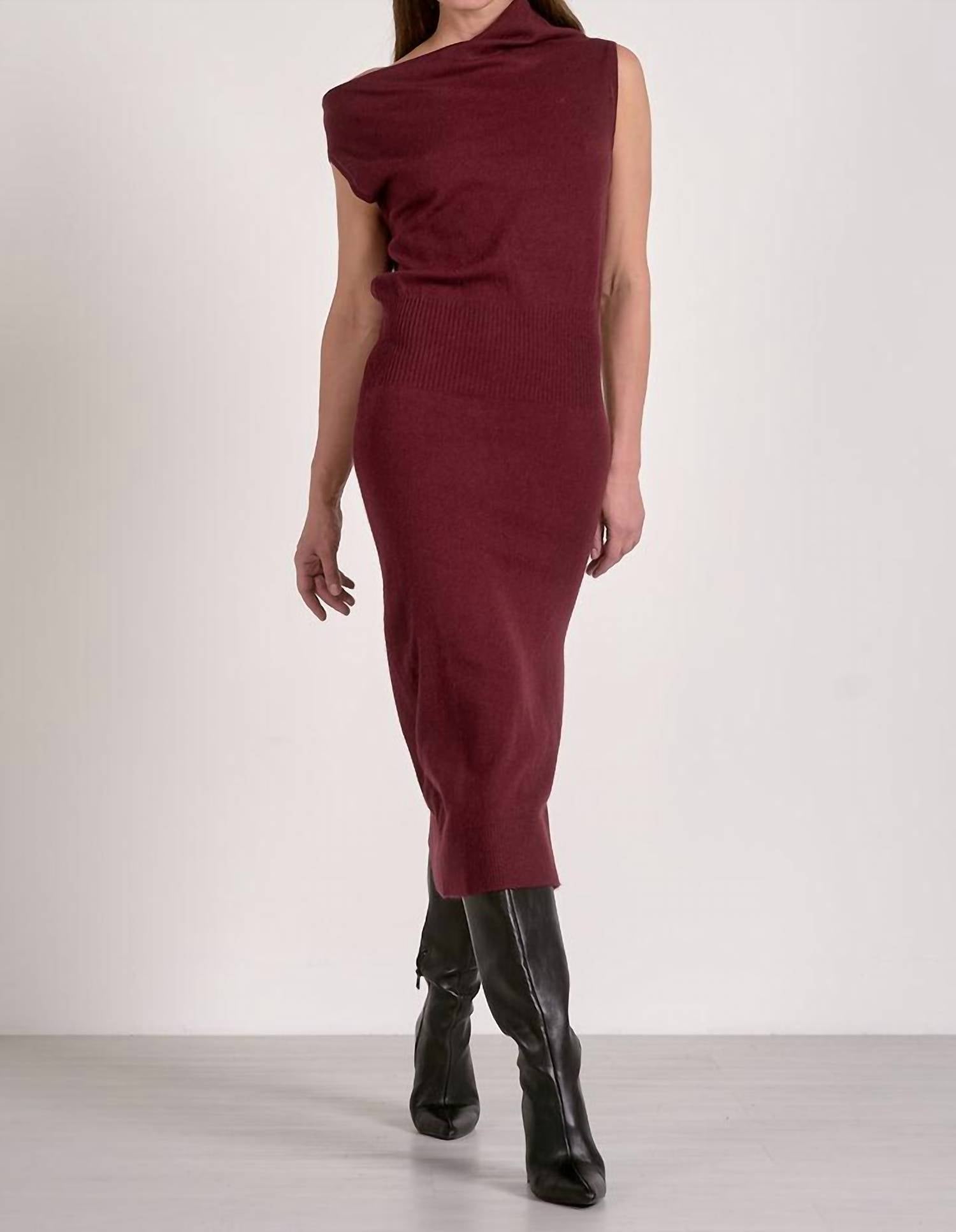 Elan - Jenna Off The Shoulder Sweater Midi Dress