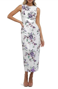Helsi Bobbie Midi Dress in violet floral - women's dress