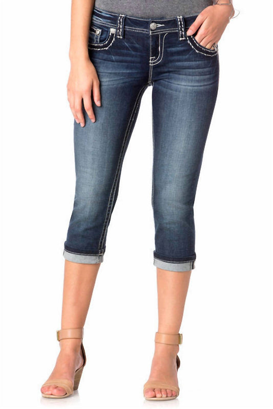 Miss Me - Midnight Stitch Capri