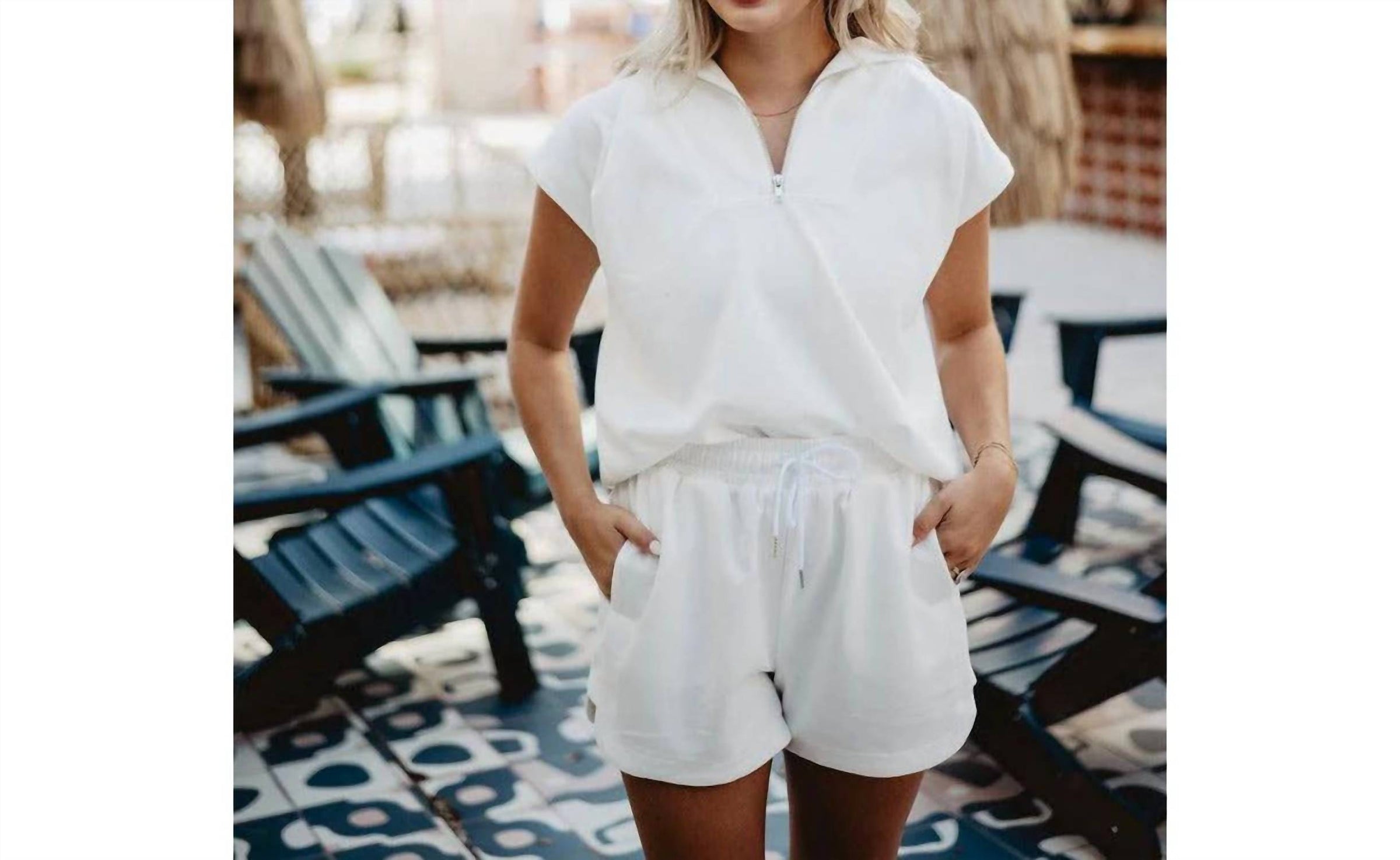 Katydid - Quarter Zip Top And Shorts Scuba Set