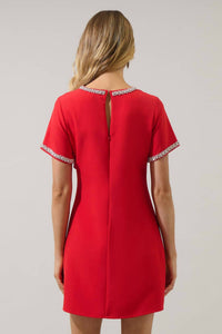 Sugarlips - Kaitlyn Rhinestone Shift Mini Dress