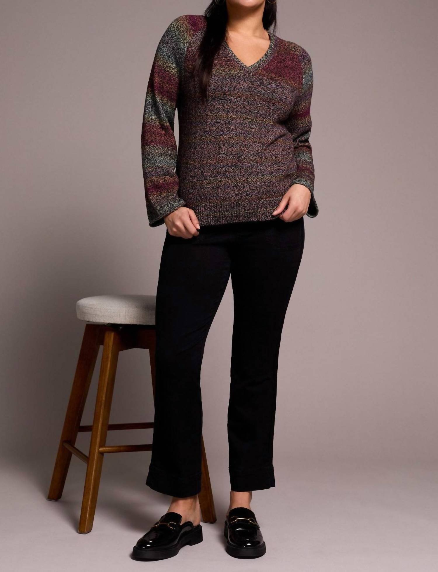 Tribal - Combed Cotton V-neck Sweater