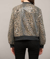 Fate Women's Embellished Bomber Jacket in beige - women's jacket - detail view