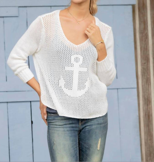 Wooden Ships - Crochet Anchor 3/4 Sleeve Top