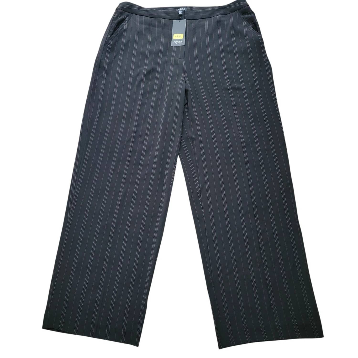 Jones New York - Women's Euro Stripe Wide-leg Dress Pants