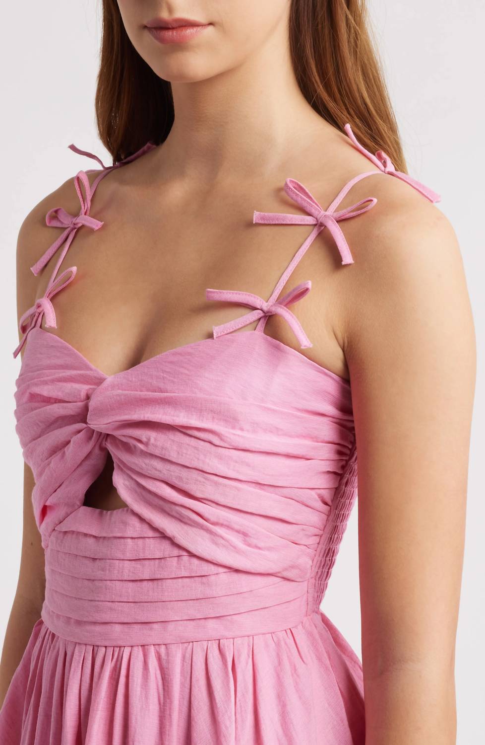Moon River - Bow Detail Cutout Midi Dress