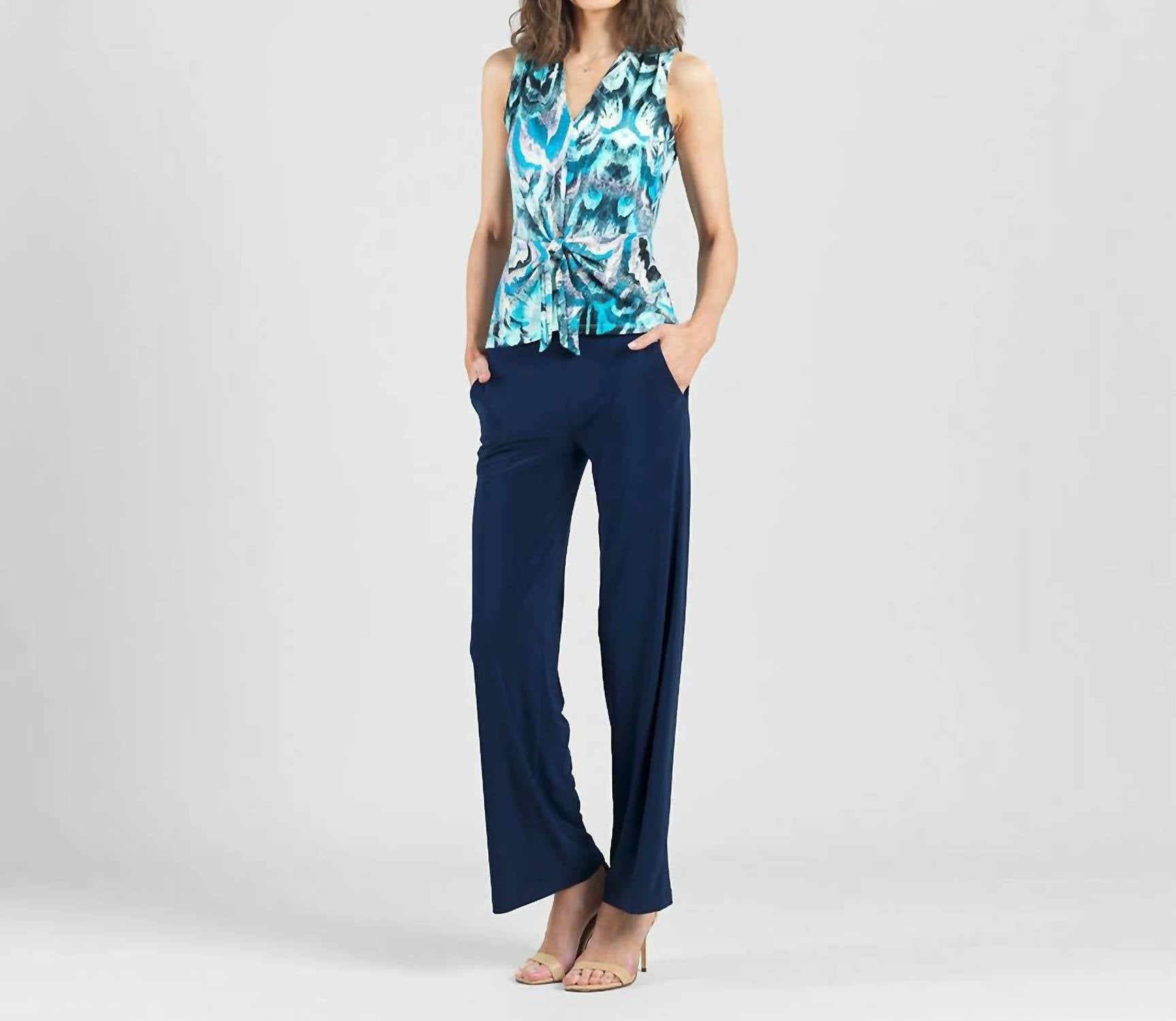 Clara Sunwoo - Sleeveless V-Neck Front Tie Top