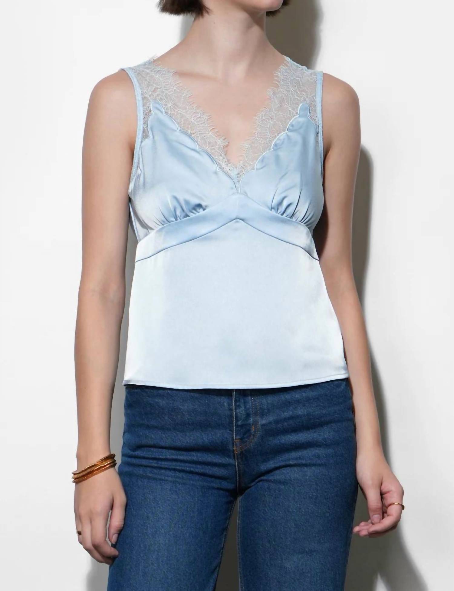 Greylin - Women's Isis Lace Detail Satin Camisole