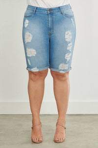 Vibrant M.I.U - Distressed Bermuda Shorts - Plus