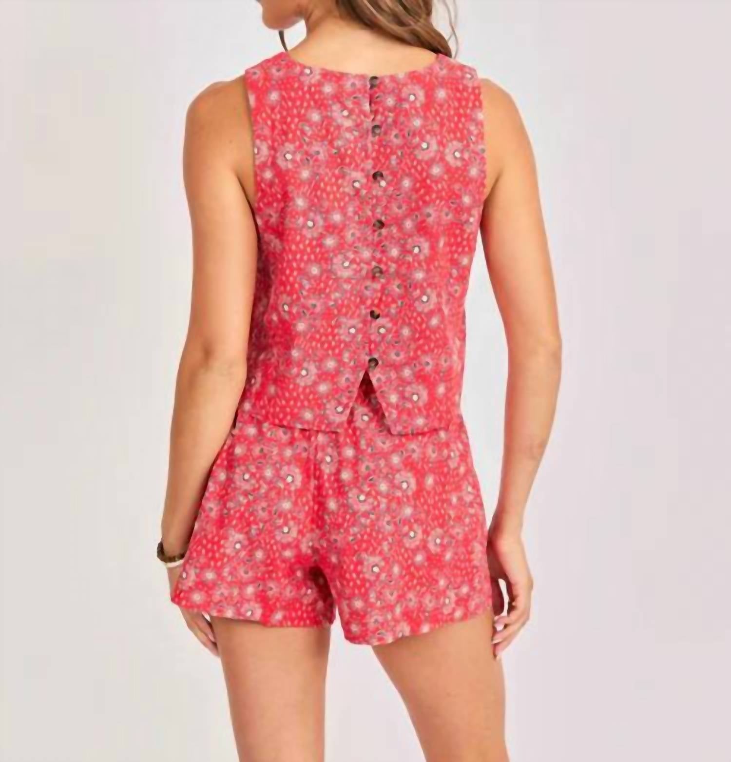 Sadie & Sage - Firecracker Back Button Top