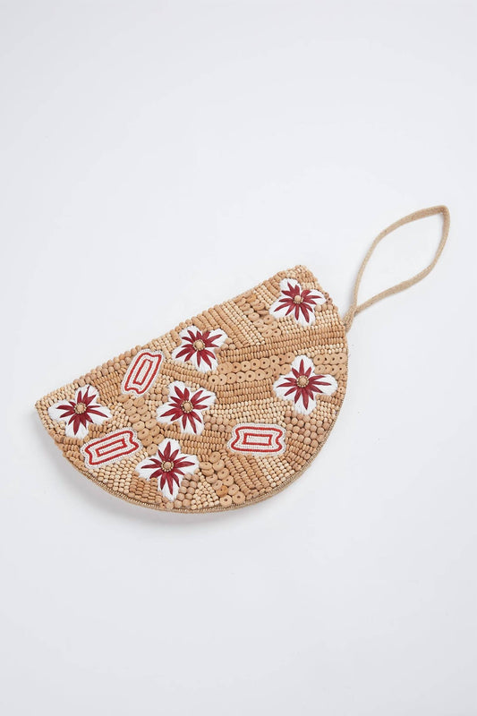 FLORA RAFFIA BEADED WRISTLET