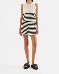 Nude Lucy Marika Knit Short in black stri - women's shorts