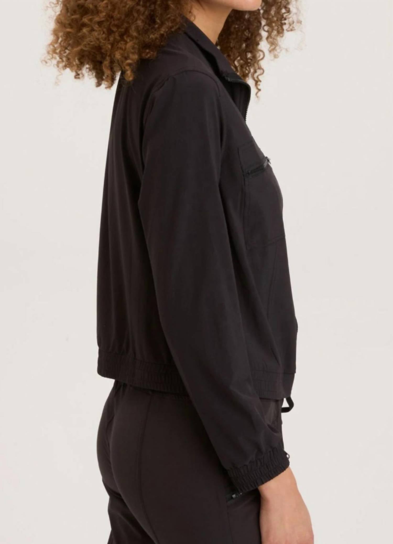 Wearables Women's Active Quinn Bomber Jacket in black - women's top - detail view