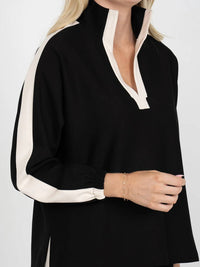 Emily McCarthy Long Sleeve Poppy Tee in midnight vanilla - women's long sleeve top - view 4