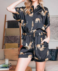 Jodifl - Party Animal Leopard Print Satin Set