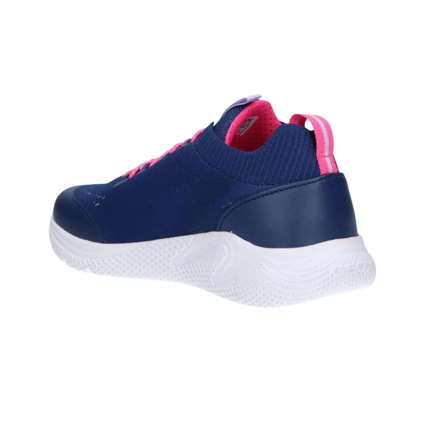 GEOX Girl's Sprintye Sneakers in navy fuchsia - kids' sneaker - view 4